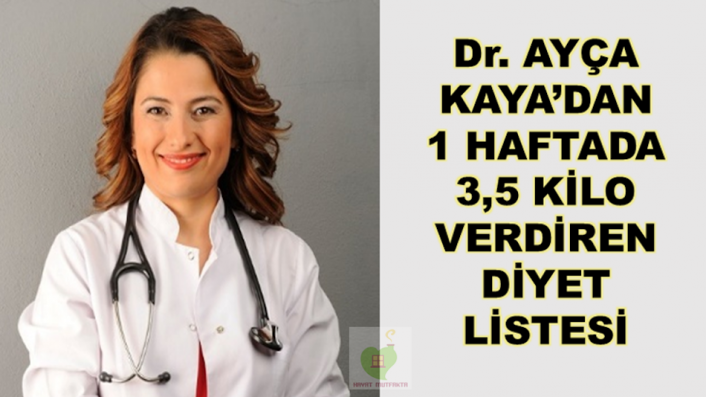 1 Haftada 3,5 Kilo Verdiren Diyet Programı